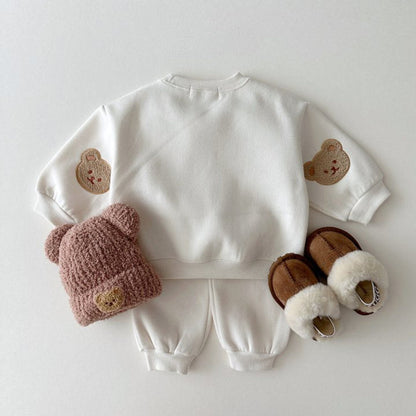 MyKids-USA® Baby Kids Unisex Casual Teddy Bear Pattern Long Sleeves Pullover and Pants Clothing Set