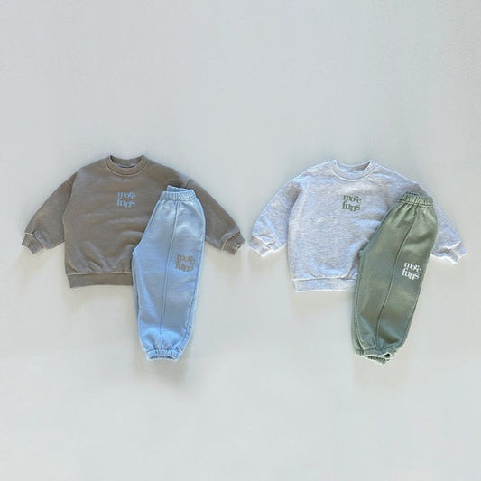 MyKids-USA® Baby Kids Unisex Casual Letter Pattern Pullover and Pants Sportswear Clothing Set