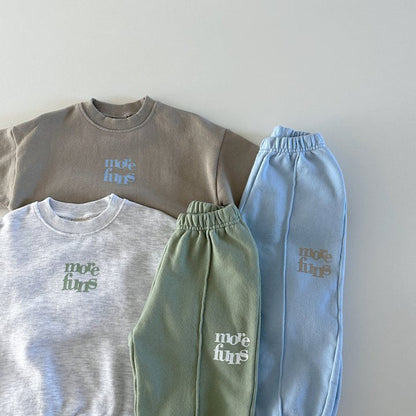 MyKids-USA® Baby Kids Unisex Casual Letter Pattern Pullover and Pants Sportswear Clothing Set