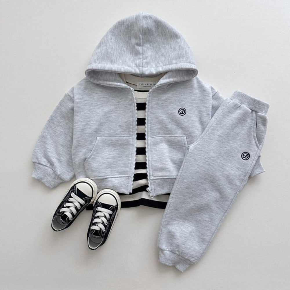 MyKids-USA® Kids Unisex Casual Letter Logo Long Sleeves Zip-up Top Hoodie and Pants Clothing Set
