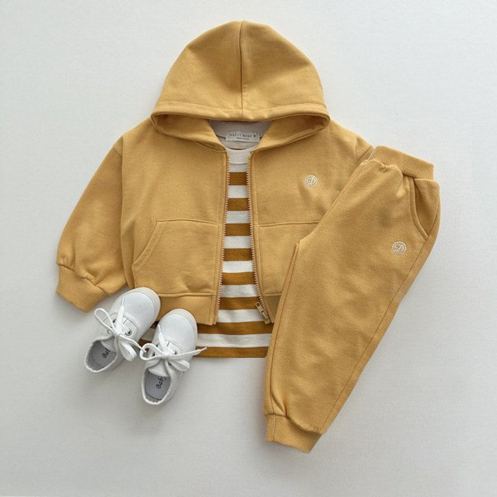 MyKids-USA® Kids Unisex Casual Letter Logo Long Sleeves Zip-up Top Hoodie and Pants Clothing Set