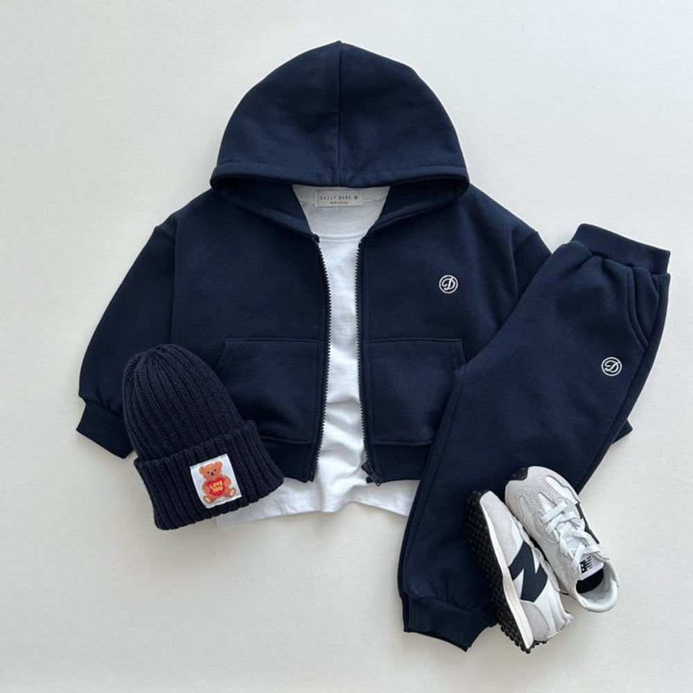 MyKids-USA® Kids Unisex Casual Letter Logo Long Sleeves Zip-up Top Hoodie and Pants Clothing Set