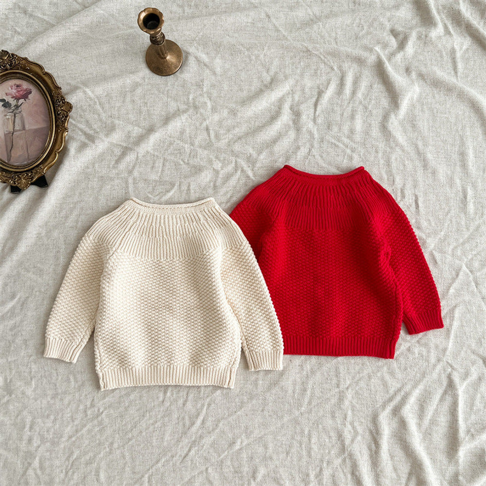 MyKids-USA® Baby Kids Girls Comfortable Flowers Embroiedery Pattern Knitted Long Sleeves Cardigan