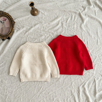 MyKids-USA® Baby Kids Girls Comfortable Flowers Embroiedery Pattern Knitted Long Sleeves Cardigan