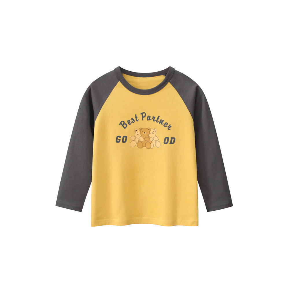 MyKids-USA® Kids Girls Animals Cartoon and Letters Print Crew Neck Long Sleeves Pullover Sweatshirt