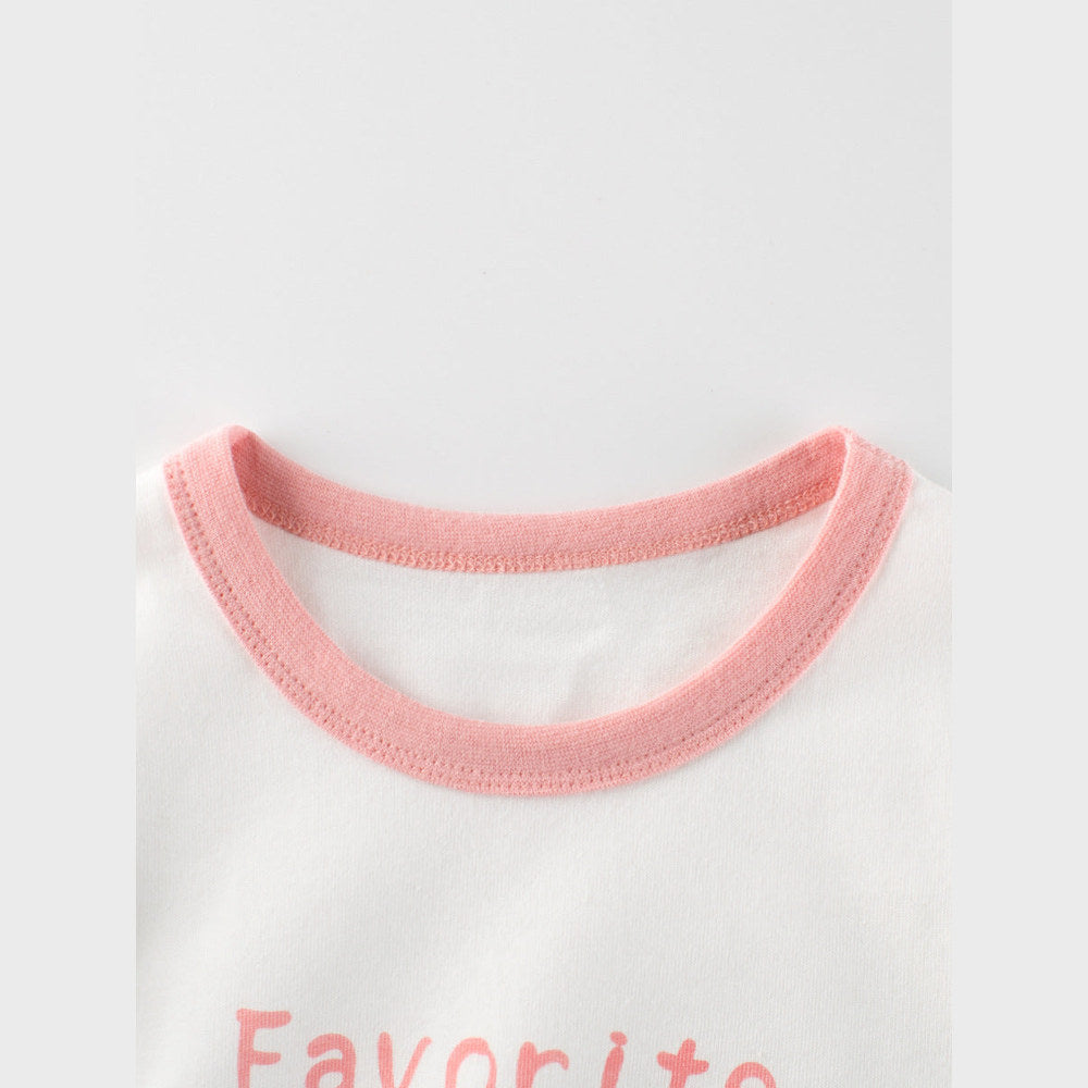 MyKids-USA® Kids Girls Animals Cartoon and Letters Print Crew Neck Color Patchwork Long Sleeves Pullover Sweatshirt