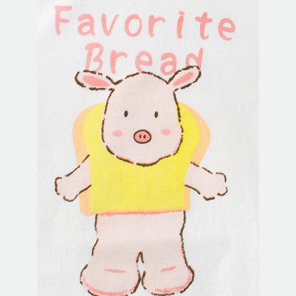 MyKids-USA® Kids Girls Animals Cartoon and Letters Print Crew Neck Color Patchwork Long Sleeves Pullover Sweatshirt