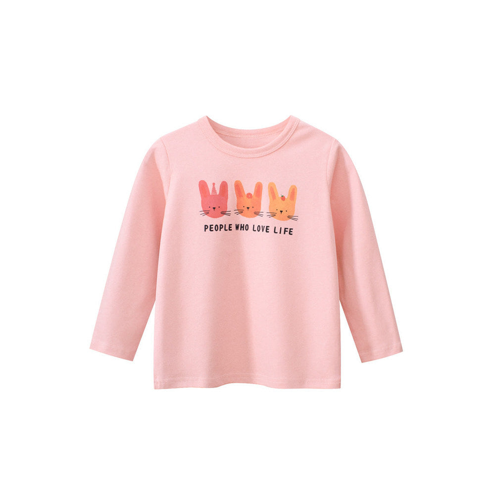 MyKids-USA® Kids Girls Animals Cartoon and Letters Print Crew Neck Long Sleeves Pullover Sweatshirt