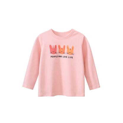 MyKids-USA® Kids Girls Animals Cartoon and Letters Print Crew Neck Long Sleeves Pullover Sweatshirt