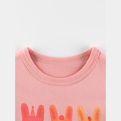 MyKids-USA® Kids Girls Animals Cartoon and Letters Print Crew Neck Long Sleeves Pullover Sweatshirt