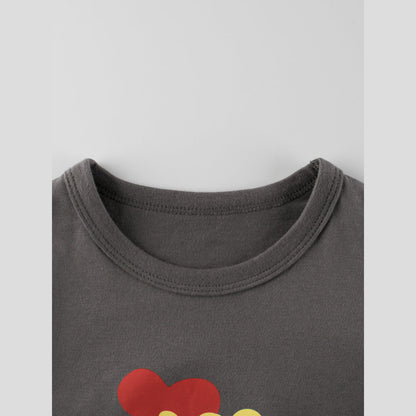 MyKids-USA® Kids Girls Flowers Cartoon and Letters Print Crew Neck Long Sleeves Pullover Sweatshirt