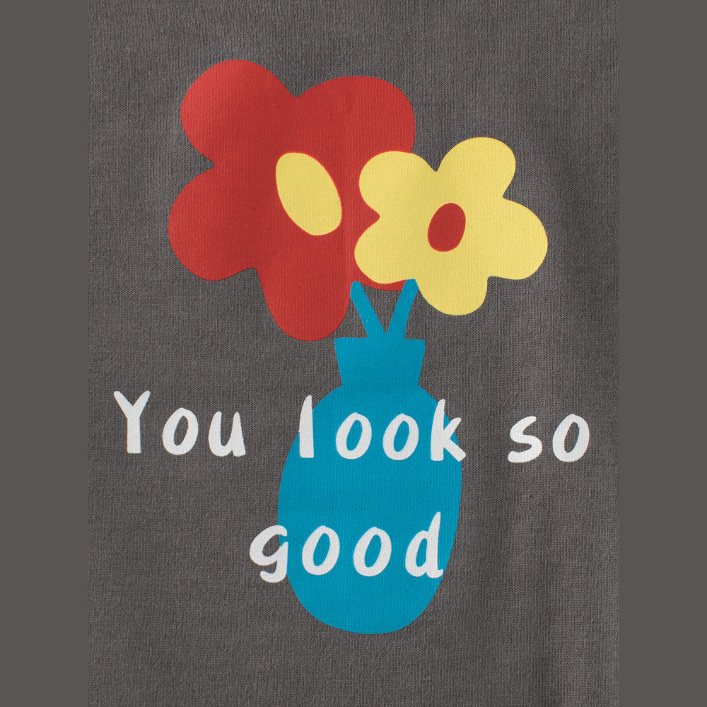 MyKids-USA® Kids Girls Flowers Cartoon and Letters Print Crew Neck Long Sleeves Pullover Sweatshirt