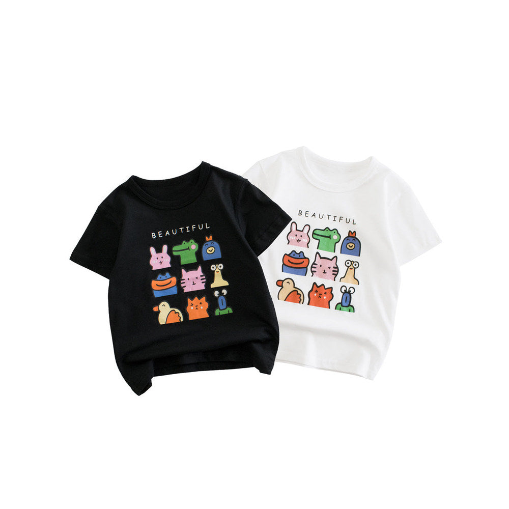 MyKids-USA® Animals Cartoon Print Girls’ T-Shirt in European and American Style