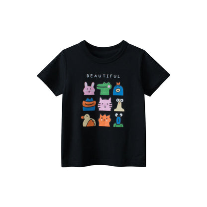 MyKids-USA® Animals Cartoon Print Girls’ T-Shirt in European and American Style