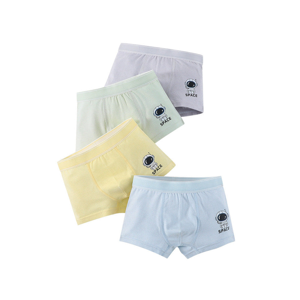 MyKids-USA® Boys’ Simple Astronaut Cartoon Printed Boxer Shorts Breathable Underwear Set