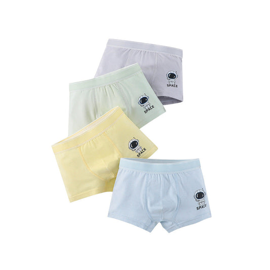 MyKids-USA® Boys’ Simple Astronaut Cartoon Printed Boxer Shorts Breathable Underwear Set