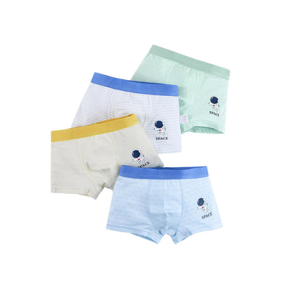 MyKids-USA® Boys’ Simple Astronaut Cartoon Printed Boxer Shorts Breathable Underwear Set