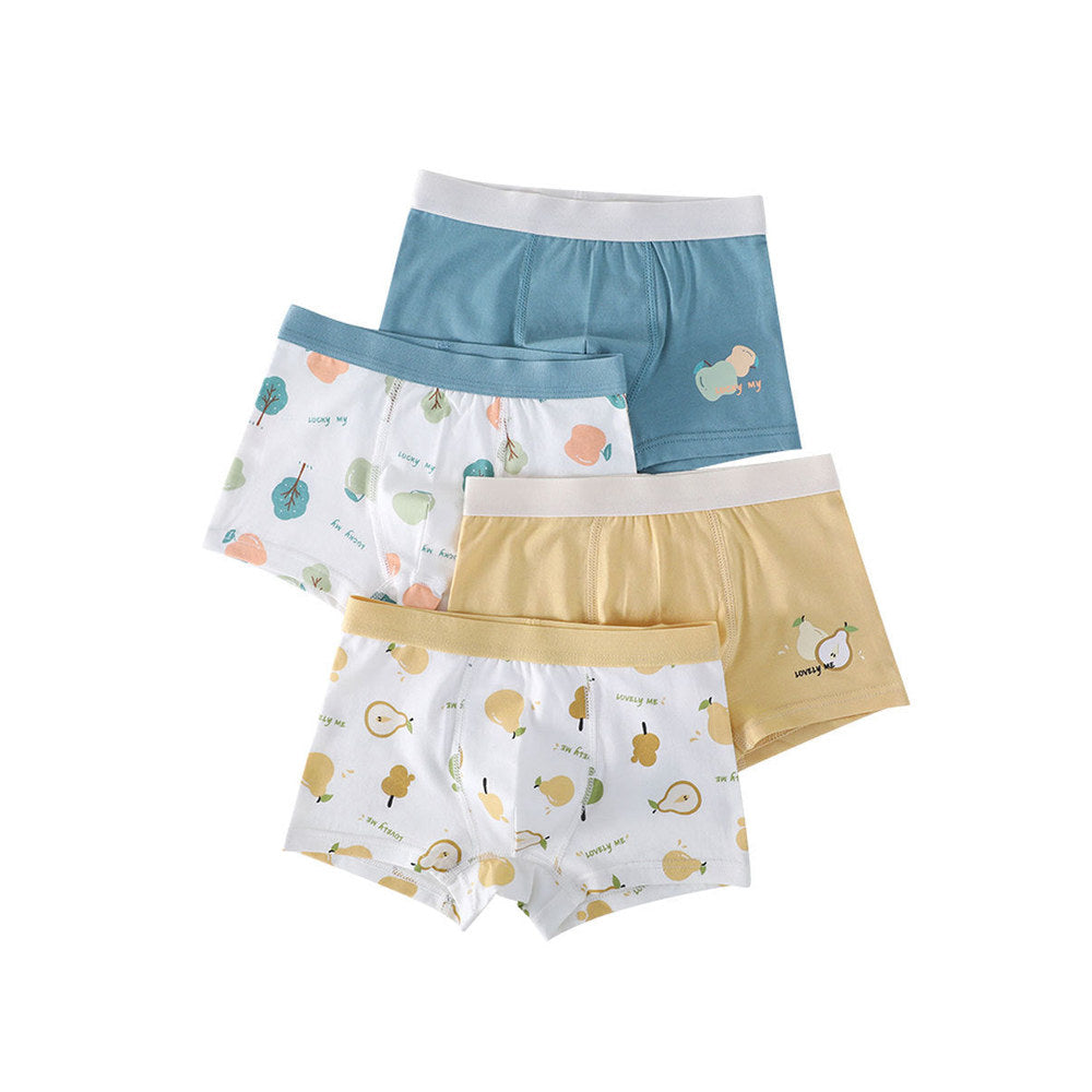 MyKids-USA® Boys’ Cartoon Pattern Printed Boxer Shorts Breathable Underwear Set