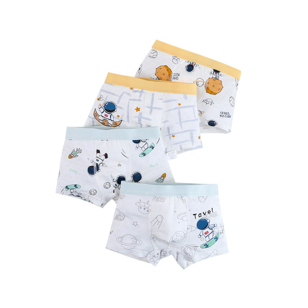 MyKids-USA® Boys’ Cartoon Pattern Printed Boxer Shorts Breathable Underwear Set