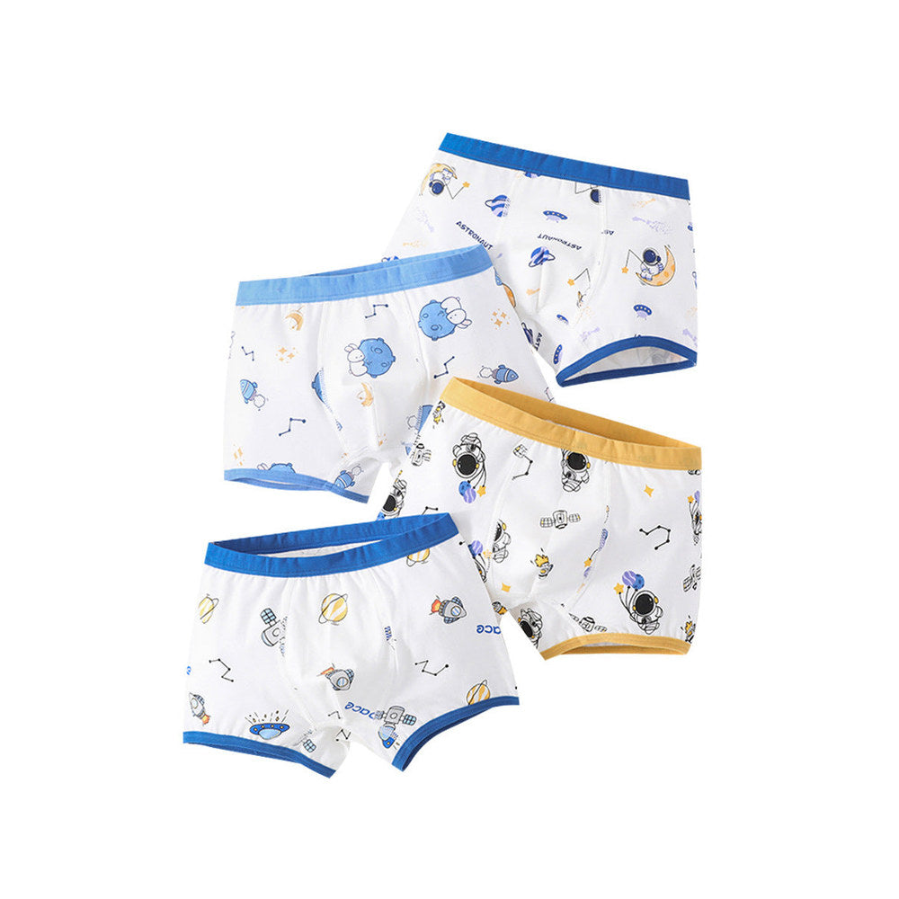 MyKids-USA® Boys’ Cartoon Pattern Printed Boxer Shorts Breathable Underwear Set