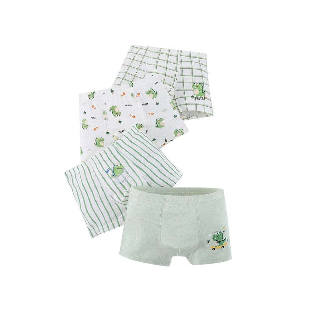 MyKids-USA® Boys’ Cartoon Pattern Printed Boxer Shorts Breathable Underwear Set