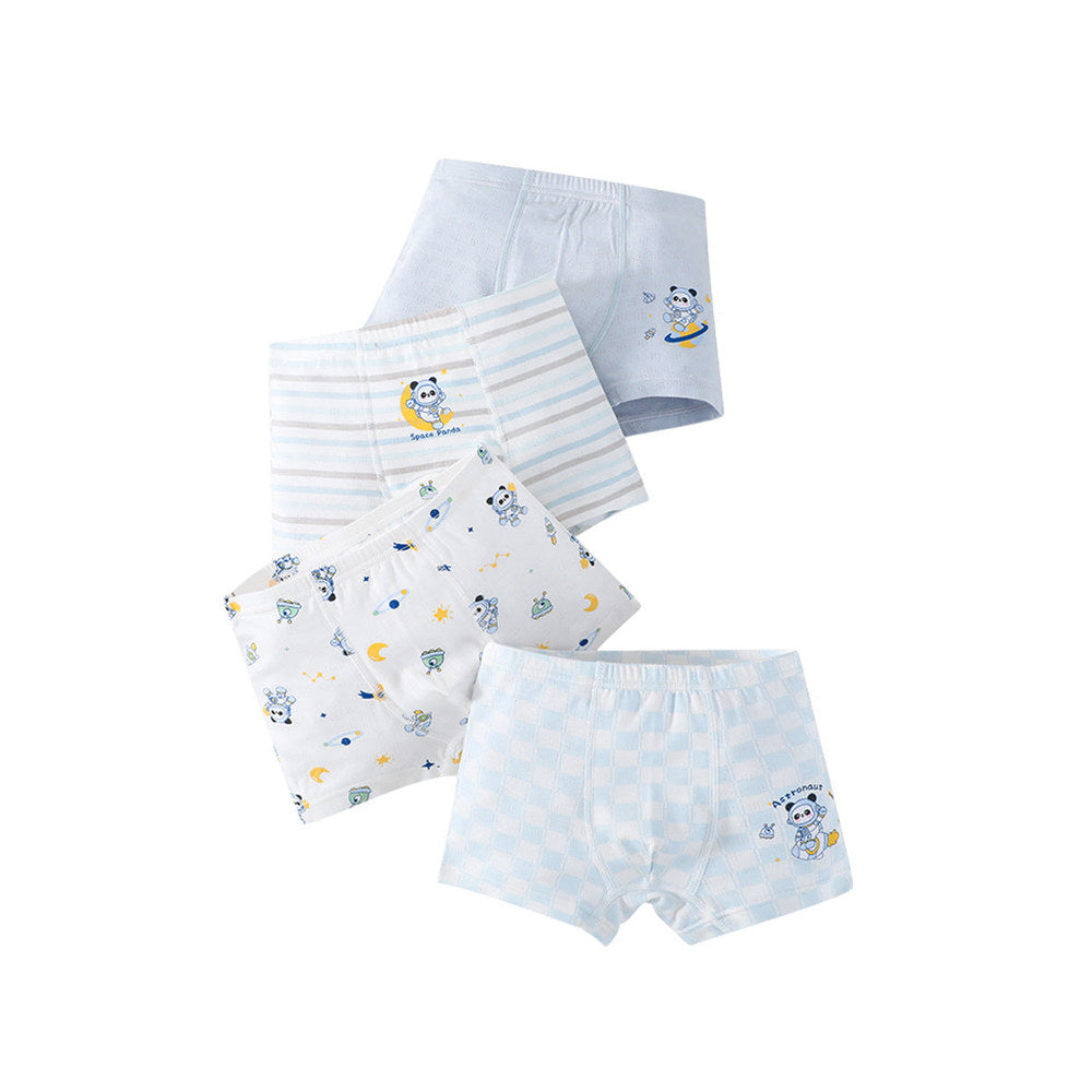 MyKids-USA® Boys’ Cartoon Printed Boxer Shorts Breathable Underwear Set
