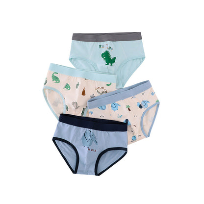 MyKids-USA® Boys’ Animals Cartoon Printed Brief Tighty-Whiteys Breathable Underwear Set