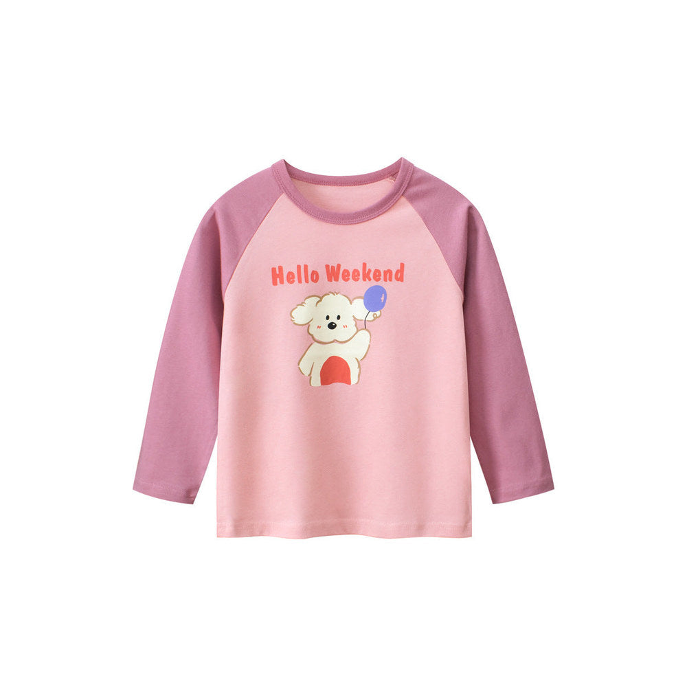 MyKids-USA® Kids Girls Animals Cartoon and Letters Print Crew Neck Long Sleeves Sweatshirt