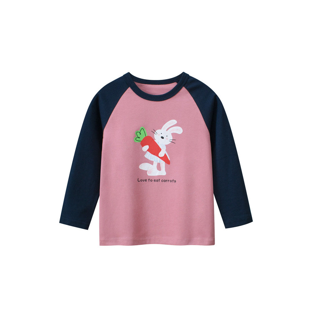 MyKids-USA® Kids Girls Animals Cartoon and Letters Print Crew Neck Long Sleeves Sweatshirt