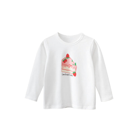 MyKids-USA® Kids Girls Cartoon and Letters Print Crew Neck Long Sleeves Shirt