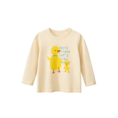 MyKids-USA® Kids Girls Cartoon and Letters Print Crew Neck Long Sleeves Shirt