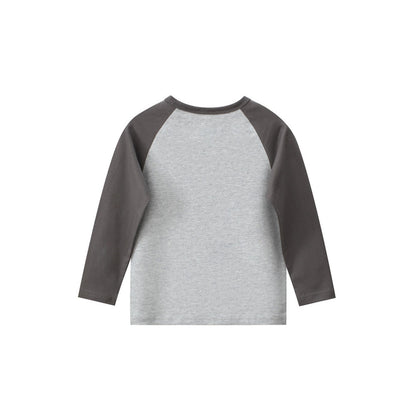 MyKids-USA® Baby Boys Cartoon Print Color Patchwork Long Sleeves Crew Neck Base Top Shirt