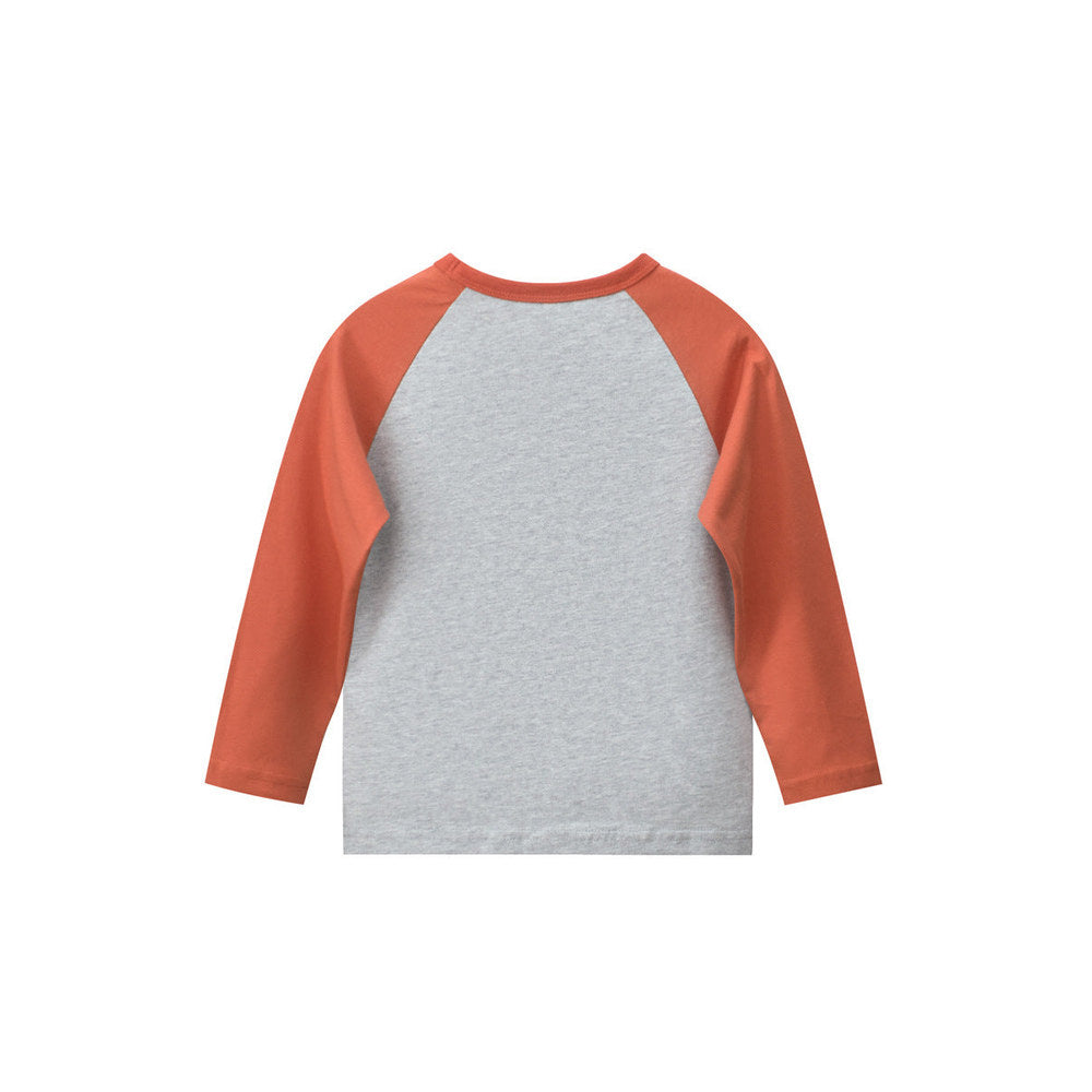 MyKids-USA® Baby Boys Cartoon Print Color Patchwork Long Sleeves Crew Neck Base Top Shirt