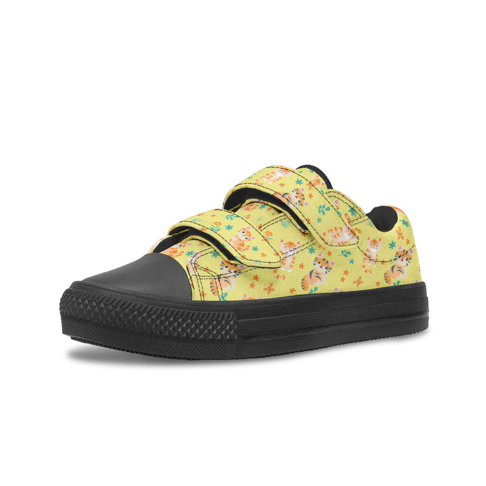 MyKids-USA® Kids Shoes Low Tops Floral Cats