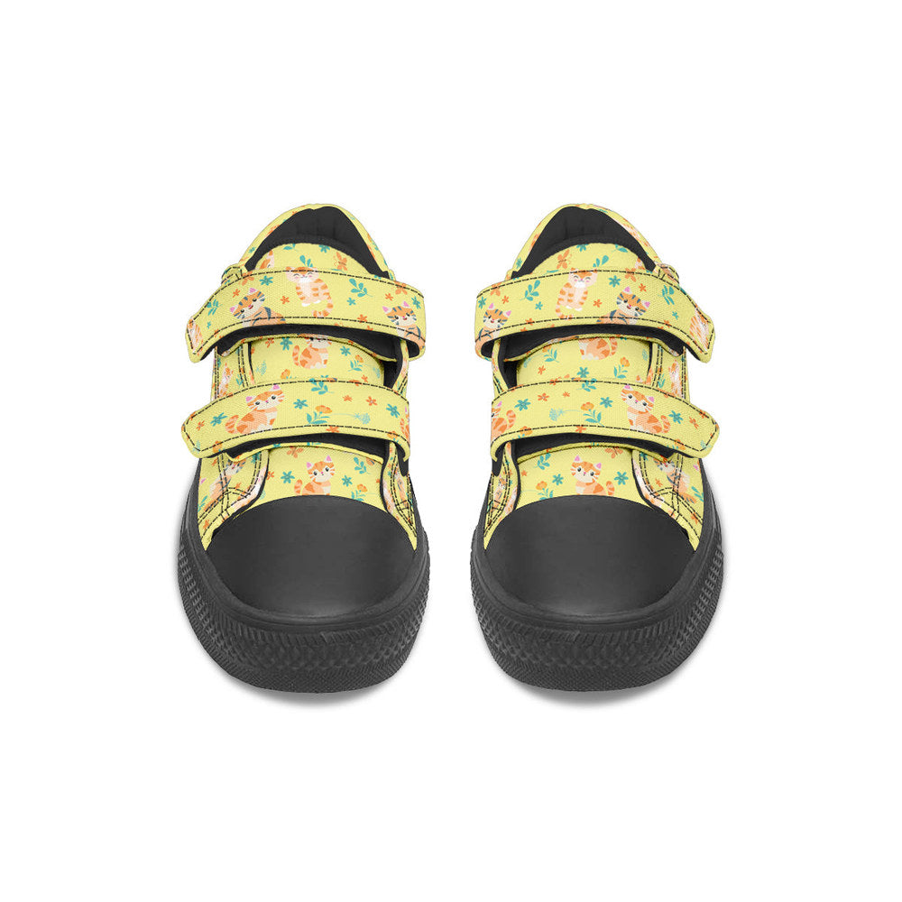 MyKids-USA® Kids Shoes Low Tops Floral Cats