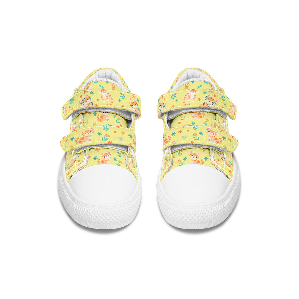 MyKids-USA® Kids Shoes Low Tops Floral Cats