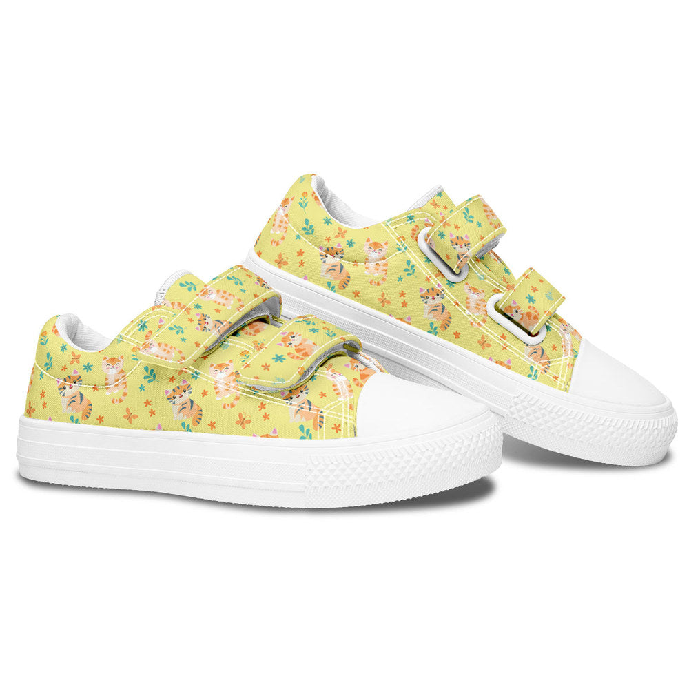 MyKids-USA® Kids Shoes Low Tops Floral Cats
