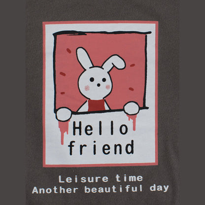 MyKids-USA® Kids Girls Animals Cartoon Print Crew Neck Long Sleeves Color Patchwork Shirt