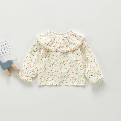 MyKids-USA® Kids Girls Plaid/Floral Long Sleeves Shirt with Collar