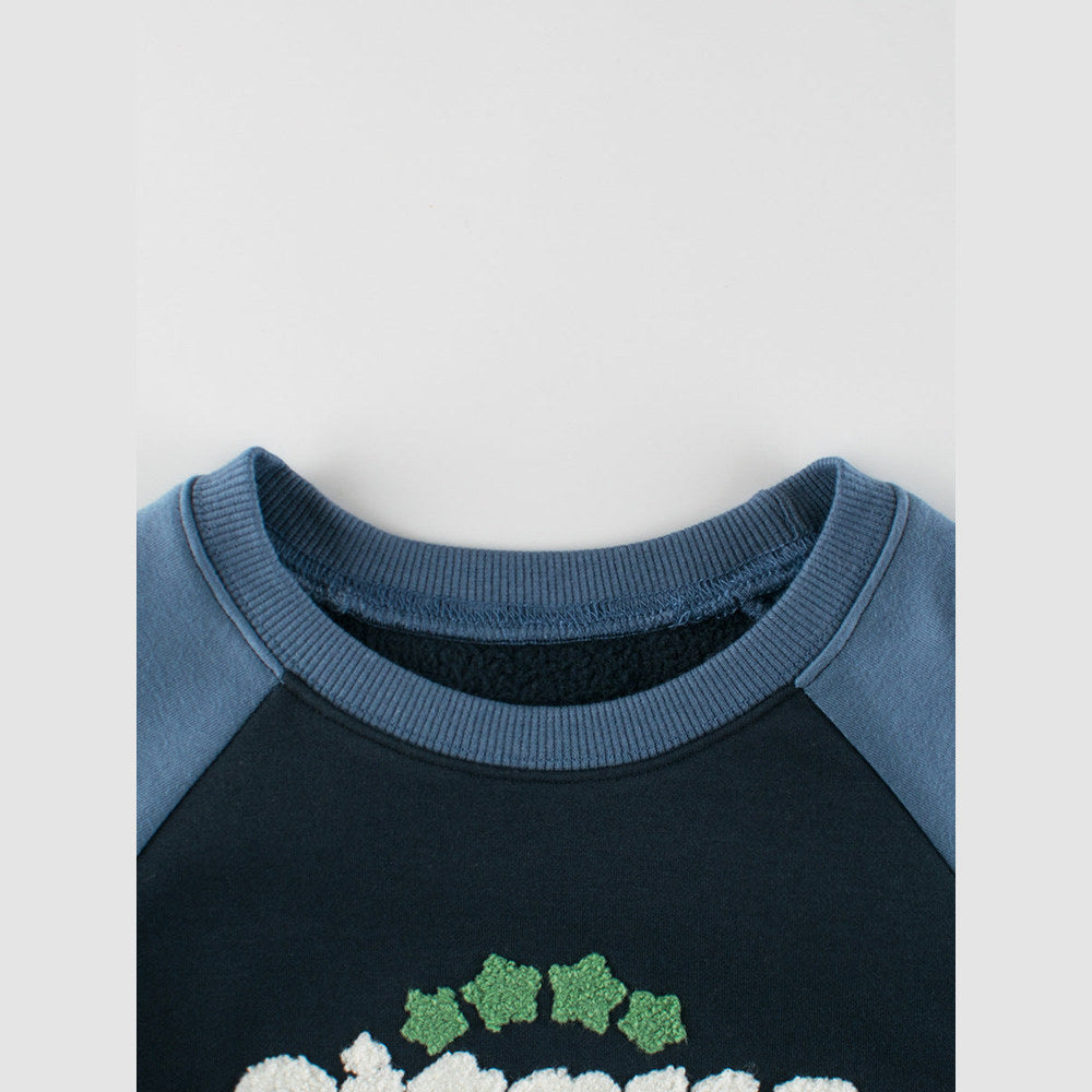 MyKids-USA® Baby Kids Boys Letters Pattern Color Patchwork Long Sleeves Crew Neck Top Pullover