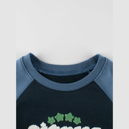 MyKids-USA® Baby Kids Boys Letters Pattern Color Patchwork Long Sleeves Crew Neck Top Pullover