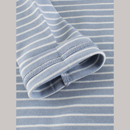 MyKids-USA® Baby Kids Boys Teddy Embroidery Pattern Striped Long Sleeves Turtle Neck Top Pullover