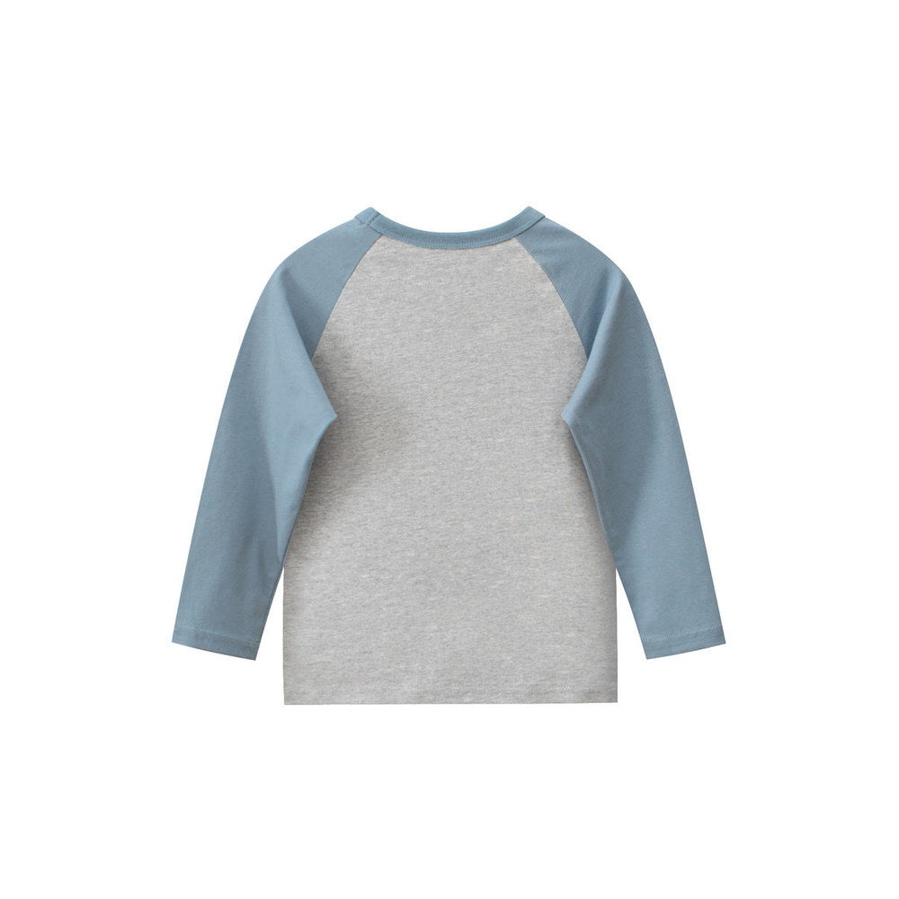 MyKids-USA® Baby Boys Letters Print Color Patchwork Long Sleeves Crew Neck Base Top Shirt