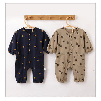 MyKids-USA® Baby Unisex Simple Casual Pattern Long Sleeves Rompers
