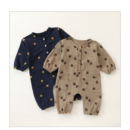 MyKids-USA® Baby Unisex Simple Casual Pattern Long Sleeves Rompers