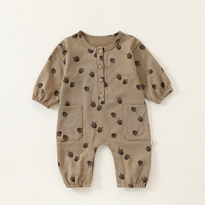 MyKids-USA® Baby Unisex Simple Casual Pattern Long Sleeves Rompers