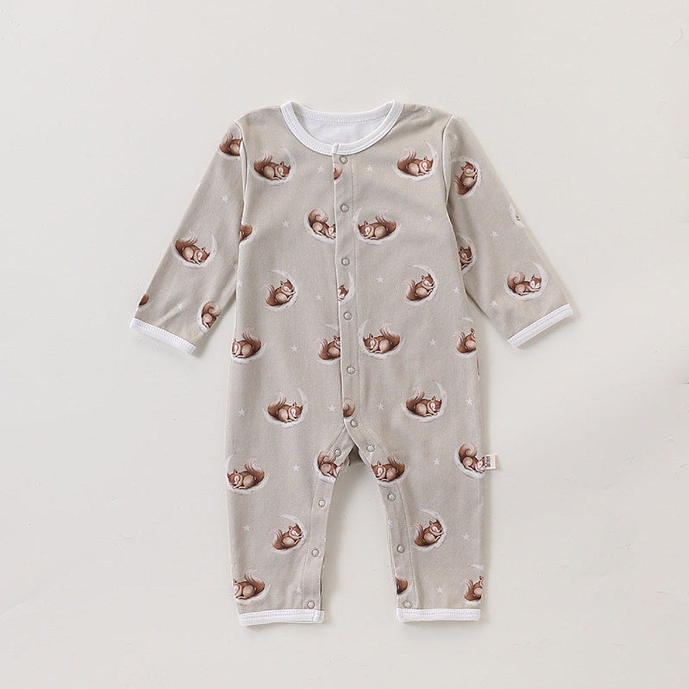 MyKids-USA® Baby Unisex Simple Animals Cartoon Pattern Long Sleeves Rompers
