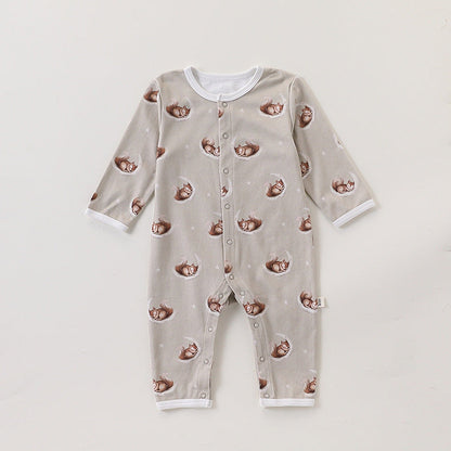 MyKids-USA® Baby Unisex Simple Animals Cartoon Pattern Long Sleeves Rompers