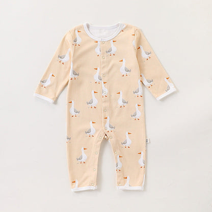 MyKids-USA® Baby Unisex Simple Animals Cartoon Pattern Long Sleeves Rompers