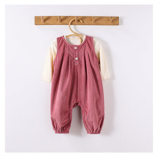 MyKids-USA® Baby Kids Girls Cute Rabbit’s Ears Design Crew Neck Top and Overalls Clothing Sets